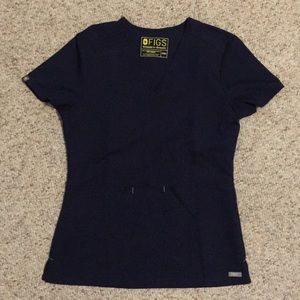 XXS WEAR FIGS Two Pocket Scrub Top NAVY